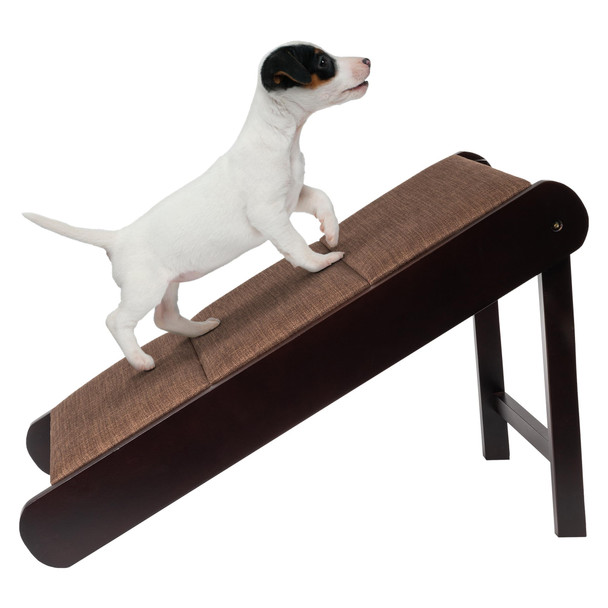 PETMAKER PET RAMP FOLDABLE WOODEN DOG RAMP - BROWN