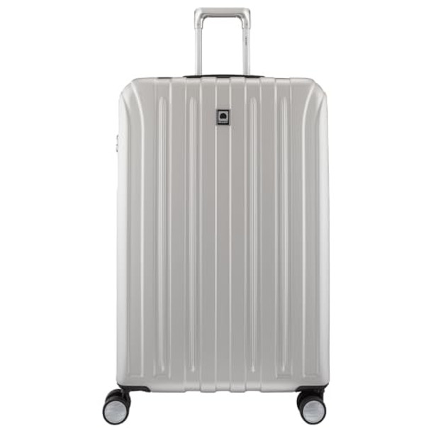 DELSY PARIS TITANIUM HARDSIDE EXPANDABLE LUGGAGE SPINNER WHEELS 29" - SILVER New