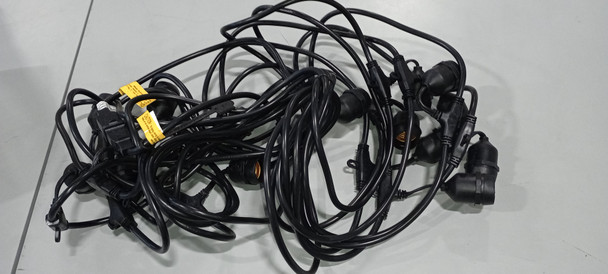 BRIGHTTOWN OUTDOOR STRING LIGHTS LED 48FT COMMERCIAL GRADE HEAVY DUTY - BLACK