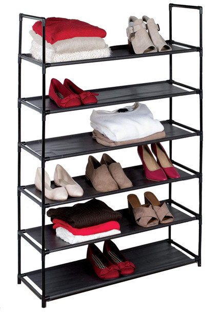 AMERICAN DREAM HOME GOODS ORGANIZER 6 TIER SHOE RACK 6940-BK - BLACK