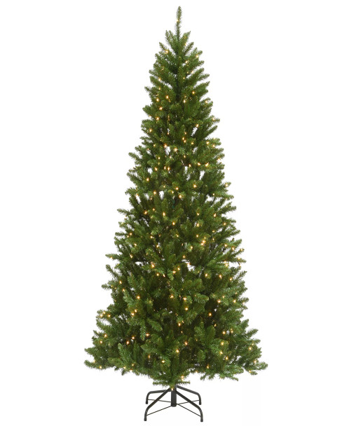 NATIONAL TREE COMPANY 7.5' PEYTON SPRUCE TREE WITH CLEAR LIGHTS - GREEN