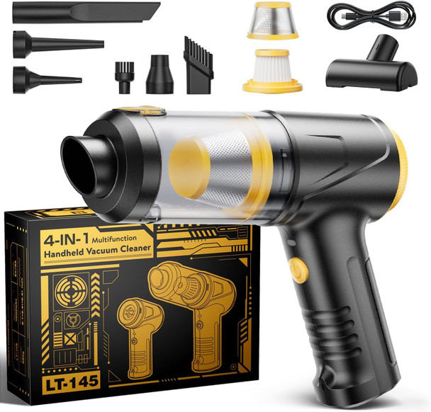 SVOKO HANDHELD VACUUM CLEANER 21000PA SUCTION WITH BRUSHLESS MOTOR BLACK/YELLOW