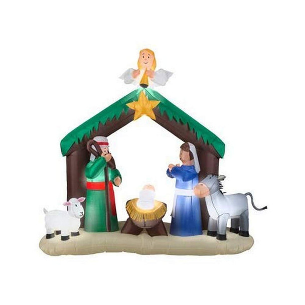 GEMMY 36707 CHRISTMAS 7' NATIVITY SCENE AIRBLOWN INFLATABLE - MULTI