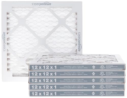 AMAZON BASICS 12X12X1 AIR FILTER 6 PACK MERV 8 AC FURNACE FILTERS` New