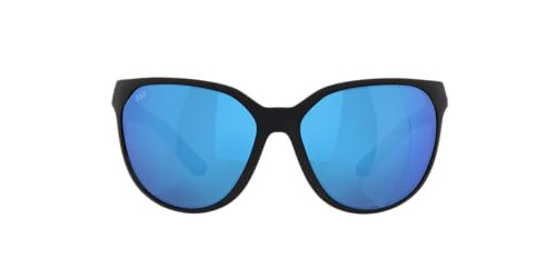 COSTA DEL MAR WOMEN'S MAYFLY ROUND 58MM BLUE POLARIZED 580G MATTE BLACK/BLUE