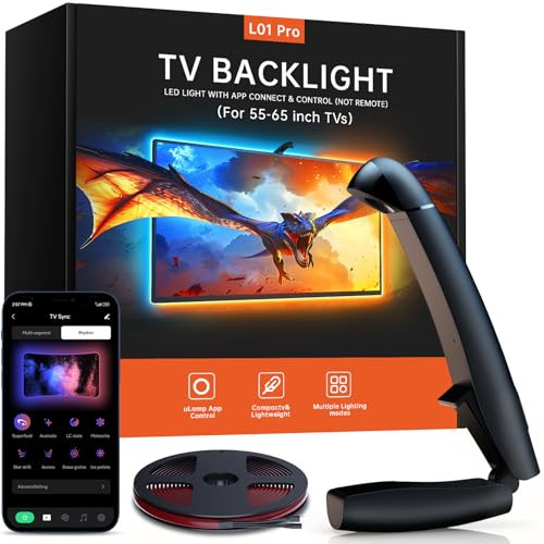 FFJ TV LED Backlight with Sensor, 14.7ft Cuttable RGB Lights That Change with TV
