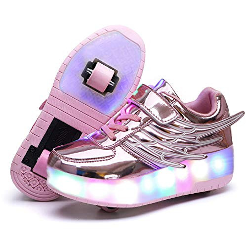 Nsasy Kids Roller Shoes Boy Girl Sneakers with Wheels Become Sport Sneaker