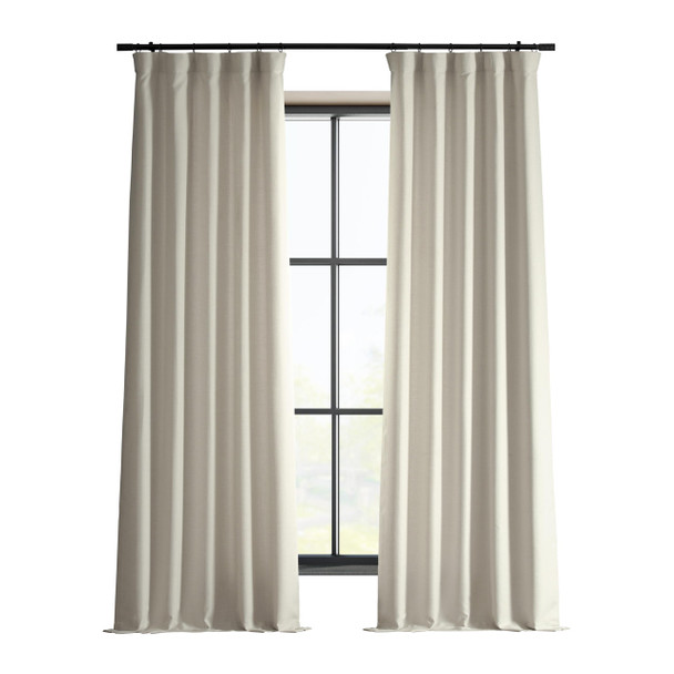 HPD HALF PRICE DRAPES ITALIAN FAUX LINEN CURTAINS 50 X 96, (1 PANEL), PARCHMENT New
