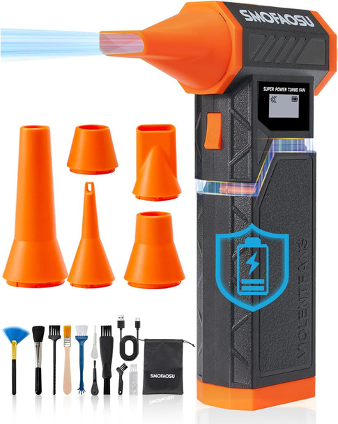 SMOFAOSU COMPRESSED AIR DUSTER, 300000RPM JET FAN ELECTRIC AIR BLOWER 3-SPEED