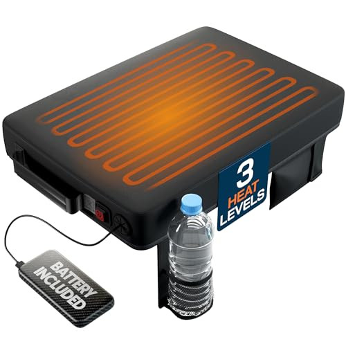 ALPCOUR PORTABLE EXTRA THICK HEATED STADIUM SEAT CUSHION APC-SSCHBK - BLACK