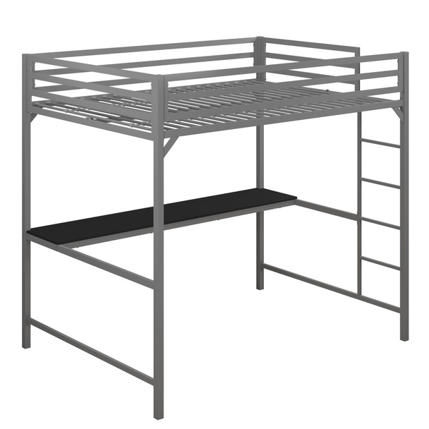 DHP Furniture FURNITURE 4308429 MILES FULL BED, SILVER METAL LOFT BED - SILVER