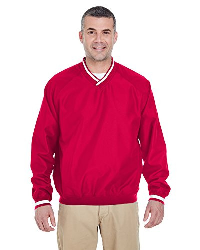 ULTRA CLUB ULTRACLUB UC MENS LS V-NECK WINDSHIRT - SIZE: MEN S - RED
