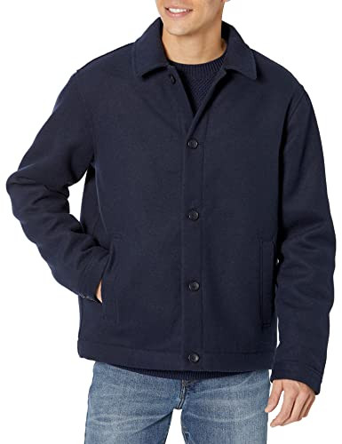 Amazon Essentials Men's Wool Blend Bomber Jacket Navy L New