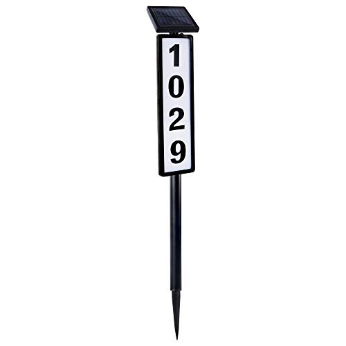 FORUP Solar Lighted House Address Numbers Sign Solar Powered House Numbers Light