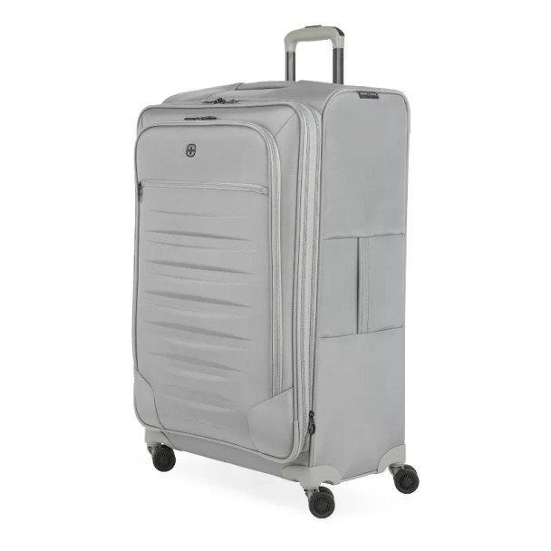 SWISS GEAR CHECKLITE SOFTSIDE CHECKED SUITCASE TEAR-RESISTANT 8 WHEELS - GRAY New