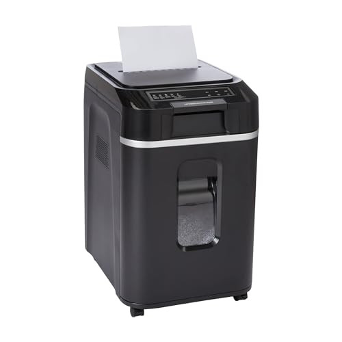 AMAZON BASICS 200-SHEET AUTO FEED MICRO-CUT PAPER SHREDDER AU220MA - BLACK