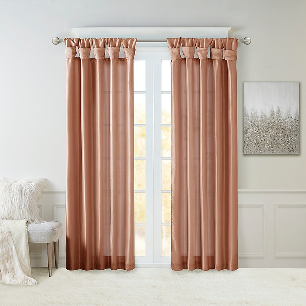 MADISON PARK 84-IN INTERLINED TOP TAB SINGLE CURTAIN PANEL - SPICE