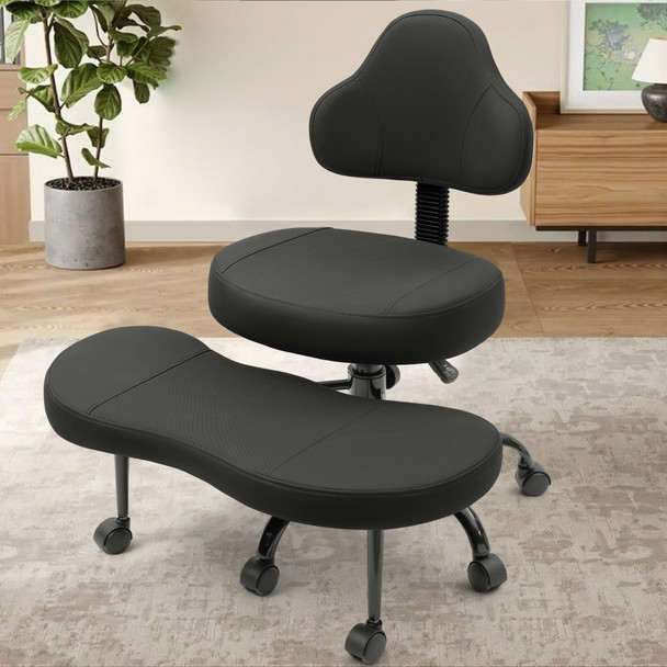 ATHOPE CROSS LEGGED OFFICE CHAIR CRISS MEDITION KNEELING YOGA SEAT - BLACK