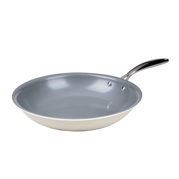 GOODFUL BY GOTHAM CERAMIC NONSTICK FRY PAN 11" GX00-P062 - GRAY/WHITE New