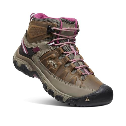 1018178 KEEN WOMEN'S TARGHEE III MID WATERPROOF HIKING BOOTS WEISS/BOYSENBERRY