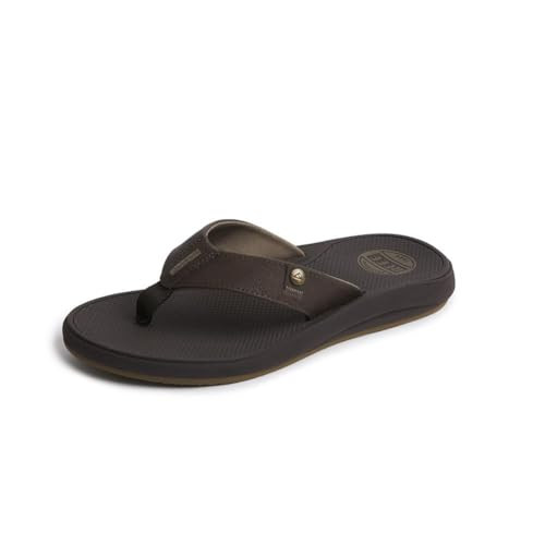 REEF MEN'S PHANTOM NIAS BEACH FLIP FLOPS - SIZE: MEN 10 - BROWN/FOSSIL New