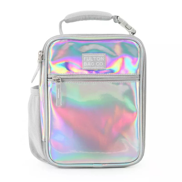 FULTON BAG CO UPRIGHT LUNCH BAG - WHITE HOLOGRAPHIC