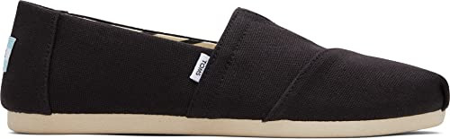 10018284 TOMS WOMEN'S ALPARGATA RECYCLED SLIP-ON WIDE W8 BLACK/WHITE New