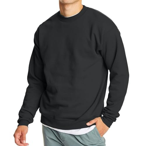 GALAXY BY HARVICE MEN'S CREW NECK FLEECE-LINED PULLOVER SWEATER MEN M - BLACK New