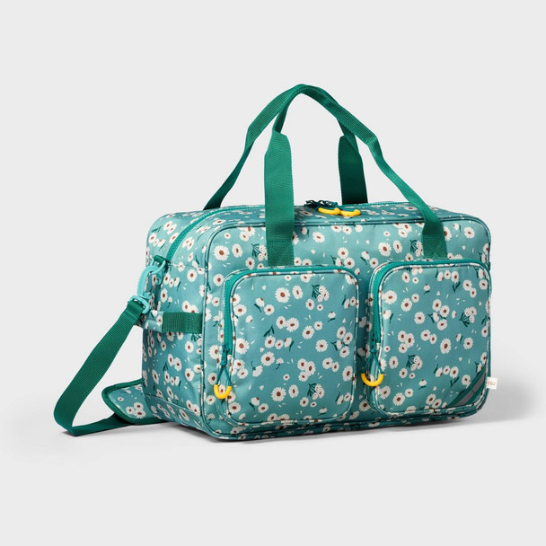 CAT & JACK KIDS' WEEKENDER DUFFEL BAG DAISY - GREEN/BLUE