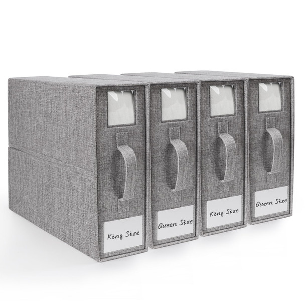 DELLAN BED SHEET ORGANIZER, ELAN CLOSET ORGANIZERS AND STORAGE (4 PACK) - GRAY