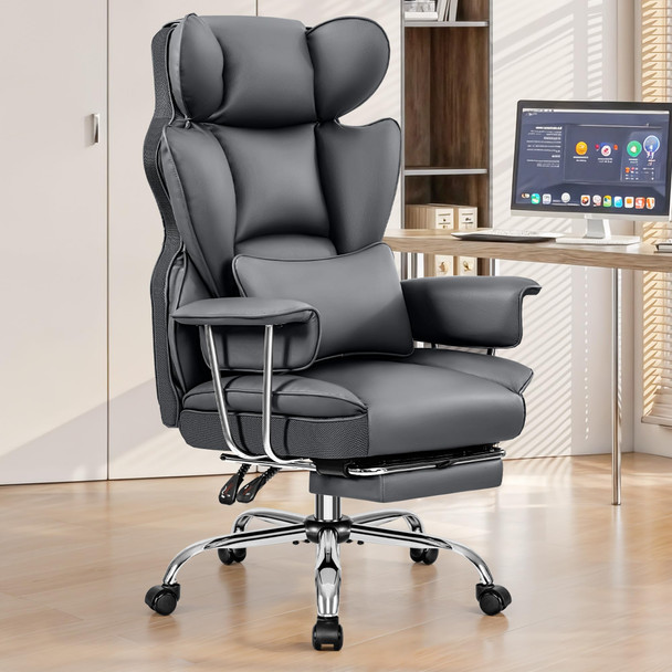 BESTFAIR OFFICE DESK CHAIR BIG AND TALL EXECUTIVE OFFICE CHAIR WITH FOOTREST