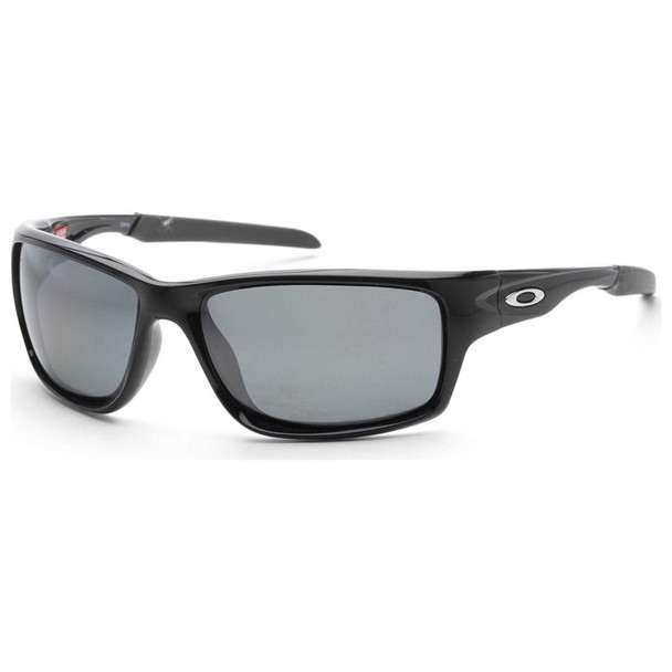 OAKLEY CANTEEN POLISHED BLACK FRAME, BLACK IRIDIUM POLARIZED LENSES, 60-16-122