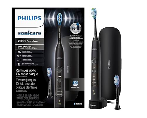 PHILIPS SONICARE EXPERTCLEAN 7500 RECHARGEABLE ELECTRIC POWER TOOTHBRUSH - BLACK