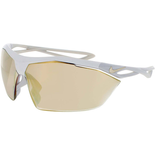 NIKE VAPORWING M SUNGLASSES - MATTE WHITE FRAME, SPEED TINT WITH UML GOLD LENSES