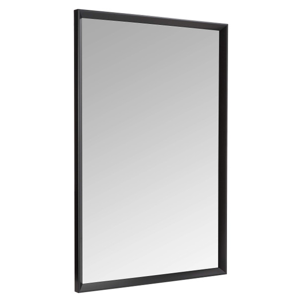 AMAZON BASICS RECTANGULAR WALL MOUNT MIRROR 24" X 36", PEAKED TRIM - BLACK