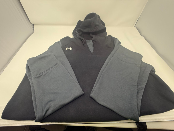 UNDER ARMOUR WOMEN'S UA DYNASTY FLEECE HOODY - SIZE: WOMEN M - BLACK/GRAY