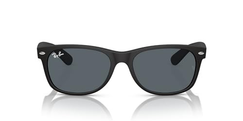 RAY-BAN RB2132 NEW WAYFARER SQUARE, SIZE 52/18 - RUBBER BLACK/BLUE