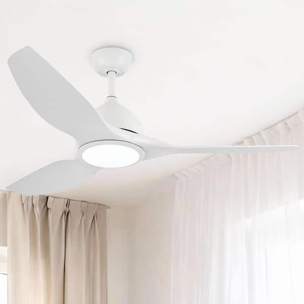 VACZON 52 IN. INTEGRATED LED INDOOR MODERN PROPELLER 3 BLADE CEILING FAN - WHITE