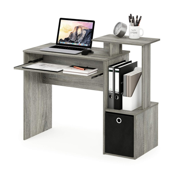 FURINNO ECON MULTIPURPOSE HOME OFFICE COMPUTER WRITING DESK FRENCH OAK BLACK