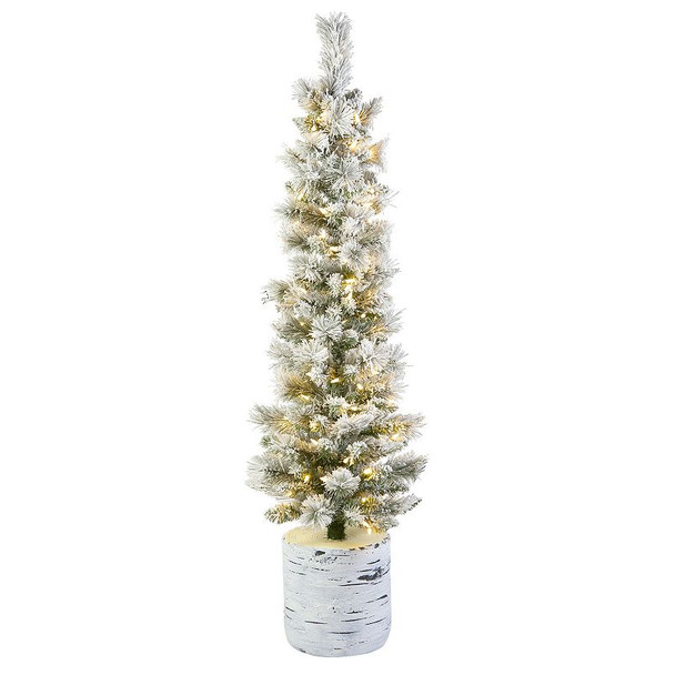 NATIONAL TREE COMPANY 4.5-FT. LED SNOWY METHOW PENCIL ARTIFICAL CHRISTMAS TREE