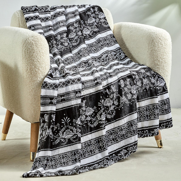 ELEGANT COMFORT ULTRA SOFT PRINT FLANNEL FLEECE ODELIA - Throw Blanket - 50x60