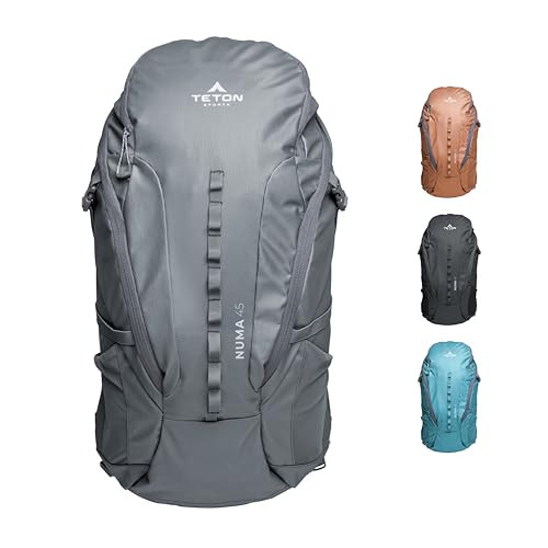 TETON NUMA BACKPACK 45L, LIGHTWEIGHT, HIKING, CAMPING, 30003, GRANITE