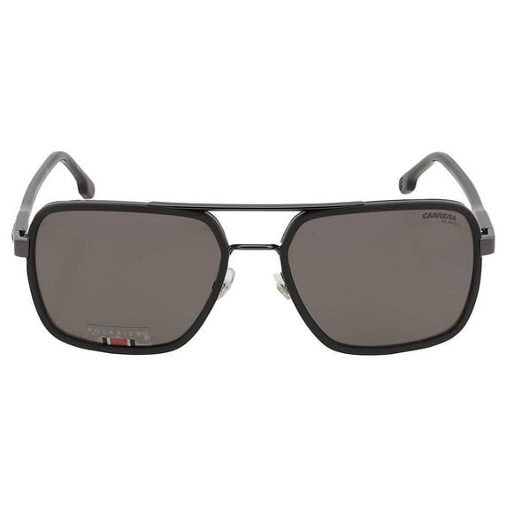 CARRERA METAL RECTANGLE DARK RUTHENIUM BLACK FRAME GRAY POLARIZED 58-18-140