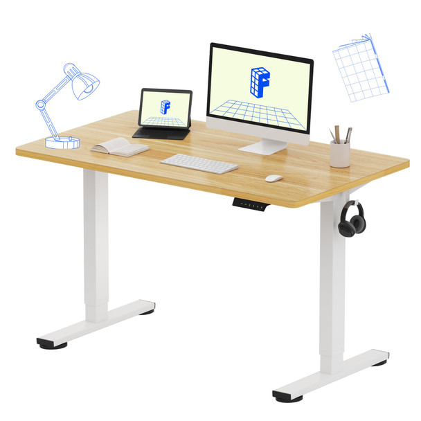 FLEXISPOT EN1 ONE-PIECE STANDING DESK 48"X24" SEAMLESS DESKTOP - MAPLE