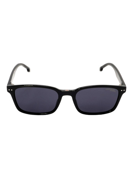 CARRERA RECTANGULAR SUNGLASSES - SHINY BLACK FRAME, GRAY LENSES, 50-18-135
