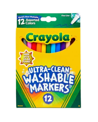 CRAYOLA ULTRA-CLEAN WASHABLE MARKERS, FINE BULLET TIP, 587813 - YELLOW