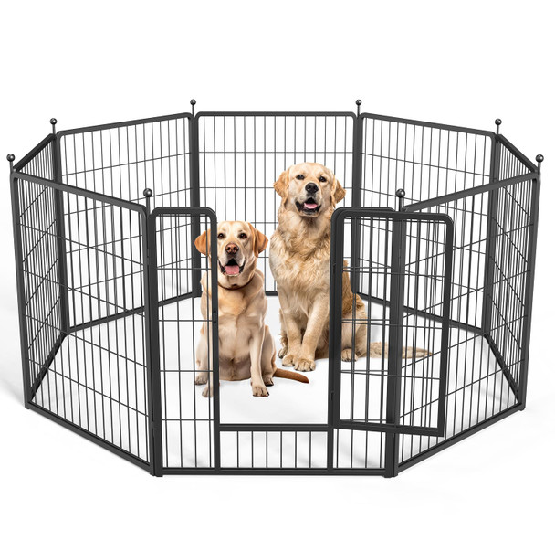 Simple Deluxe Dog Playpen Indoor Outdoor Camping PTPPEN2732Q8BLK - BLACK
