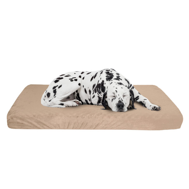 Memory Foam Dog Bed, 2-Layer Orthopedic Pad with Washable Cover, 37x24, Tan