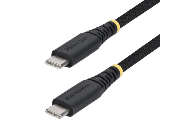 StarTech.com 6ft (1.8m) USB-C Charging Cable, 60W (3A) PD, Dual-Layer Braided