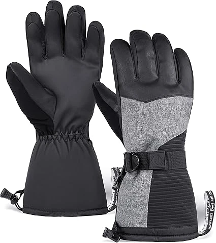 TOUGH OUTDOORS SKI & SNOW GLOVES - SIZE: MEN S - BLACK GRAY